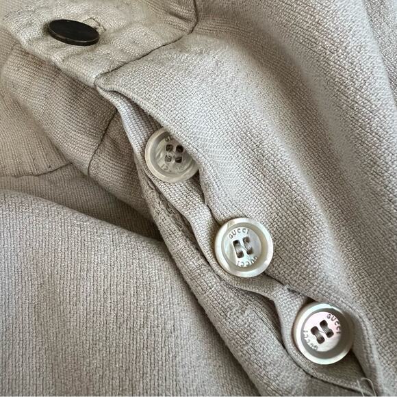 Gucci Women’s Vintage Midrise Silk Off White Cream Cropped Trousers Pants Small - Picture 6 of 12